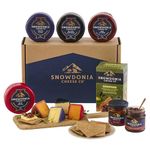 Snowdonia Cheese Company | Cheese, Chutney & Cracker Gift Box | 4 Luxury Snowdonia Cheeses, 2 Snowdonia Crafted Chutneys & Wholemeal Crackers