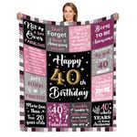 40th Birthday Gifts for Women, Wife Birthday Gifts for 40 Year Old Blanket, 1984 Birthday Gifts for 40th Throw Blanket, 50"x60" Happy 40th Birthday Blanket for Grandma Mom Friend Sister