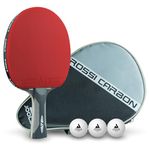 JOOLA Rosskopf Professional Table Tennis Bat Carbon ITTF Approved for Advanced Players Includes Case and 3 Balls