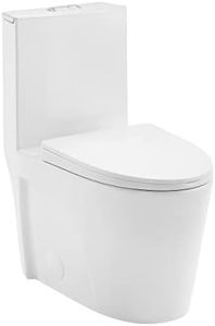 Swiss Madison SM-1T254 St. Tropez One Piece Toilet Dual Tornado Flush 0.8/1.28 GPF with Soft Closing Seat, Comfort Height