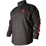 BSX BX9C Black W/Red Flames Cotton Welding Jacket - XL