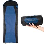 CampAir Ultra Lite Sleeping Bag - Lightweight for Spring, Summer - Small pack size, Ripstop fabric, Blue