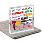 Daddy Superhero Gifts - PERSONALISED Super Hero Gifts For Dad Daddy Grandad Uncle Him Men - Daddy Hero Gifts - Gifts From Son Daughter Child - Daddy Birthday Christmas Gifts - With Grey Bag