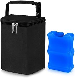 Accmor Breastmilk Cooler Bag with Ice Pack, Baby Bottle Cooler Bags, Insulated Bottle Cooler Tote Bags On The Go, Fits 4 Large 8oz Bottles, for Nursing Mom Daycare Travel, Black