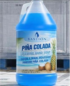 Bastion Foaming Antibacterial Hand Soap: Pina Colada Scented Refill 1 Gallon (128 oz) Bulk Hand Wash