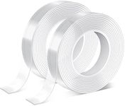 Teemyaa Nano Tape Double Sided 10M Total (2pcs of 5mx2cmx1mm)，Multipurpose Wall Tape Adhesive Strips Removable Mounting Tape, Reusable Strong Sticky Transparent Tape Gel for Poster Carpet Photo Décor