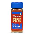 CRISTA Sizzling Harissa Spice Mix | Exotic Middle East Seasoning | Made with Premium Red Chillies | Vegan | Zero added Colours, Fillers, Additives & Preservatives | 45 gms