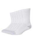 Hanes Mens Red Label Pack Of 6 Cushion Crew Socks, WHITE, 6 Big Tall US