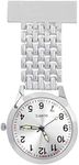 Yideng Nurse Fob Watch with Adjustable Date, Stainless Steel Quartz Doctor Pocket Watches Men Women Lapel Pin Watch Clip-on Hanging Medical Pocket Watch (A, Silver)