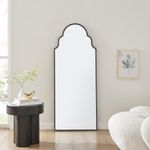 Furniturebox UK Wall Mirror - Hima - Moroccan Arch Mirror with Black Metal Frame - Modern Stylish Ornate Decorative Mirror for Hallways, Bedrooms, Living Rooms and Dining Rooms