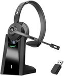 Earbay Wireless Headset with Microphone, V5.2 Bluetooth Headset with Mic Noise Cancelling & USB Dongle, Wireless Headphones with Mic Mute & Charging Dock for PC/Zoom/Office/Home (UK-AJ-BT783C-GH-D)