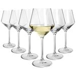 Argon Tableware Soho Crystal White Wine Glasses 460ml - Pack of 6, Lead-Free Crystal Wine Glass Set, Large Angular Tulip Bowl, Durable Pulled Stem, Gift Boxed Glassware for Home & Bar