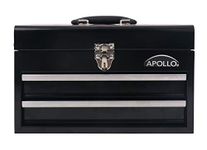 Apollo Tools 2-Drawer Heavy-Duty Steel Chest for Maximum Organization with Ball-Bearing Opening and Powder Coated Finish in Black DT5010