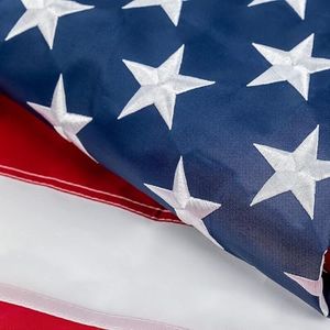 American Flag Heavy Duty 3x5 100% Made in USA All Weather Sewn Stripes Embroidered Stars American Flag Made in USA, Heavyweight Nylon American Flag 3x5 Outdoor, UV Protected/Sewn Stripes/Embroidered Stars/Brass Grommets.