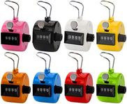 Tebery 8 Pack Handheld Tally Counter 4 Digit Mechanical Palm Clicker Counter, Assorted Color Number Counter/Pitchers Scores Counter/Crochet for Coaching, Knitting, People, Lap, Fishing, Golf