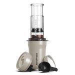 AeroPress Go Plus, Small Portable Coffee Maker for Travel & Camping - 3 In 1 Brew Method Combines French Press, Pourover, Espresso, Full Bodied Coffee without Bitterness, Coffee Press Kit - Cream