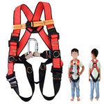 DFGENLY Kids Full Body Climbing Harness Fall Protection Equipment Safety Comfort Polyester Material for Outdoor Expanding Training Caving Rock Rappelling EquipS