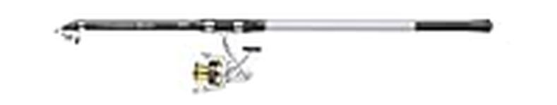 Mitchell Tanager SW Saltwater Surf Fishing Set, Telescopic Rod and Reel Combo for Beach Casting, Bass, Sea Bass, Sea Bream, Whiting With Natural Baits, Silver/Black, 4.20m | 80-150g