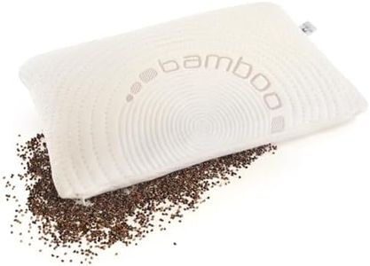 NATURECA Almohada de Trigo sarraceno, Almohada para el Cuello, Almohada de Trigo sarraceno para el Dolor de Cuello, Almohada para Dormir de Lado con Fundas de bambú, Almohada de Apoyo para el Cuello