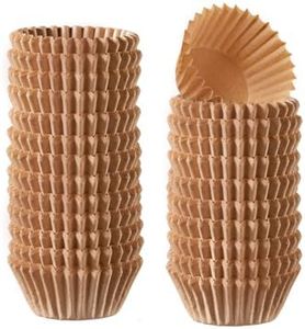 GUSTO [500 Pcs] Kraft Mini Cupcake Liners for Baking - Food Grade & Grease-Proof, Durable Baking Cups for Muffins, Cupcakes, and More - Formerly Comfy Package