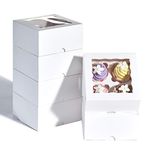 Romantic 50 Pack White 4 Cupcake boxes with Window Bakery Box Cookies Boxes Strawberry Boxes