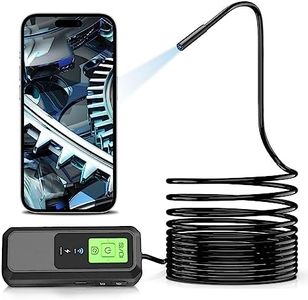 Hopefox Endoscope Camera, Wireless Industrial Borescope Inspection Camera with 8 Led Lights, 2.0MP Semi-Rigid Snake Camera for Android, iPhone, Samsung, iPad(16.4FT)