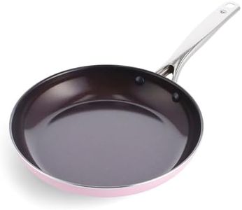 Blue Diamond Cookware Diamond Infused Ceramic Nonstick 10" Frying Pan Skillet, PFAS-Free, Dishwasher Safe, Oven Safe, Pink