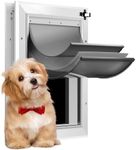 [Petoasisa] Aluminum Medium Dog Door for Exterior Door, Suitable for Dogs Up to 40LBS, with Lock Anti-Theft, Include Thermal Insulation Cotton Flap,3 Flaps Dog Door for Small and Medium Dog