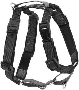 PetSafe Harnais 3-en-1 pour Chien - Ceinture de Sécurité pour Voiture - Anti-Traction – Confortable, Coutures Réfléchissantes – Noir, M