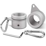 BonyTek 2 Pack Aluminum Alloy Flag Pole Rings, 360 Degree Rotating Flagpole Flag Mounting Rings Spinning Flag Pole Kit with Carabiner for 0.75-1.02Inch Diameter Flagpole (Silver)