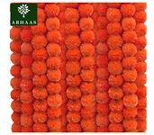 ABHAAS Artificial Marigold Graland Flowers for Decoration Long Toran Indian genda phool for Wedding Festival (4.6 Feet/Orange/Set of 5 Mala)