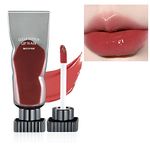 Lip Gloss, Tinted Lip Balm, Liquid Lipstick Lip Stain, Clear Mirror Liquid Lipsticks Long Lasting Non-stick Cup Lip Glaze Lip Plumper For Plumper Lip Make Up Lip Tint Liquid Blush (01 Dark girl)