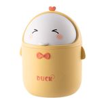 Greyoe Desk Bin, Mini Bin, Small Bin, Kitchen Bin Bedroom Bin Desktop Trash Can Small Desktop Trash Can Bathroom Trash Can Bathroom Kitchen Portable Cute Cartoon Style Trash Can (Yellow)