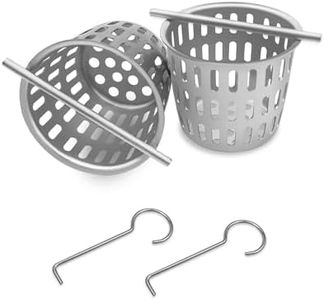 PNYZIK 2Pcs 2 Inch Hair and Debris Strainer, Shower Drain Strainer with 2Pcs Lifting Hook, Stainless Steel Debris Basket Shower Drain Catcher, Hair Catcher for Floor Drain