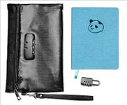 Panda Planner - Password Organizer - 5 x 7" Cloth Hardcover with Fire/Water Resistant Lock Bag - Alphabetical Tabs - Secure Password Keeper with Fire & Water Resistant Locking Document Bag - Includes