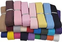 FAYADA Herringbone Tape Ribbon 3/4 Inch 25 Mixed Color 50 Yards,Cotton Twill Ribbon Herringbone Bias Tape Natural Webbing Tape for Sewing Binding Gift Wrapping DIY Crafts Sewing Home Decoration