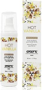 Exsens Hot Vanilla Warming Massage Oil, All Natural, Paraben-Free Formula for Men, Women, and Couples, Edible and Body Safe, 1.7 fl oz, 1 Count