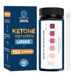 DIPSTIK Ketone Test Strips, 150 Strips Keto Strips Urine Test for Ketosis Home Quick and Reliable Results