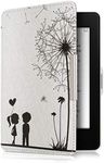 kwmobile Case Compatible with Amazon Kindle Paperwhite Case - eReader Cover - Dandelion Love Black/White