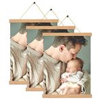 Generic-Magnetic Poster Hanger Frame In Pine Color 3 Pack, 16X24 16X20 16X16 Wooden Hanging Kit For Walls Map Canvas Artwork, 16 Inchx3Pcs