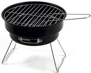 Whitecloud TRANSFORMING HOMES Bbq Round Shape Barbeque/Portable Charcoal Barbecue Table Camping Outdoor Garden Grill Bbq Black Carbon Steel (179-3) Color Black, Free Standing