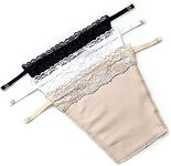 FIMALIA New Cotton Clip-On Mock Lace Camisole For Women (Free Size)- Set Of 3, Casual Style, Black,White,Skin