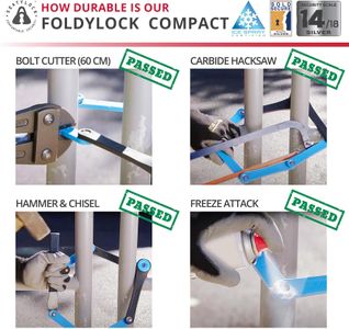 FoldyLock Compact Folding Bike Lock – High Security, Cut-Proof, 85cm