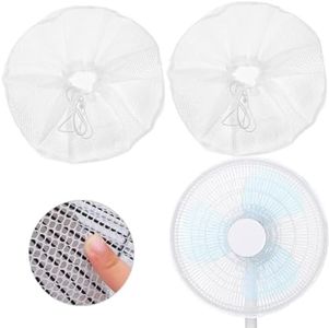 2 Pack - 16" Fan Cover,Washable Pedestal Fan Dustproof Cover,Protect Kid Children Baby Finger Net Mesh Fan Guard,Summer Home Fan Safety Dust Cover,Perfect for Parents of Toddlers (White)