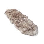 Nordic Sheep Real Sheepskin rug 170x60 | Sheepskin Rugs for Living room and Sofa | Bedside Rugs for Bedrooms | Large Sheepskin rug is breathable & heat-regulating | Fluffy rug in color Snow Peak