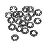 sourcing map M10 Starlock Washer 9.2mm I.D. 20mm O.D. Internal Tooth Lock Washers Push-On Locking Speed Clip 65Mn Black Oxide Finish 20pcs