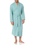 Amazon Essentials Men's Lightweight Waffle Robe (Available in Big & Tall), Teal Blue, M-L