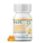INLIFE Turmeric Ginger Garlic Oil Capsules | Supports Immune and Heart Health | Supplement for Men Women – 60 Liquid Filled Vegetarian Capsules (Pack of 1)