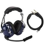 aviation headset pilot general aviation headset 23×19×12 general aviation headset, dual plug pilot headphone, 3.5mm noise reduction headset for pilots