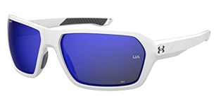 Under Armour Men's Uarua0015 Sunglasses, Matte White, 64mm, 15mm